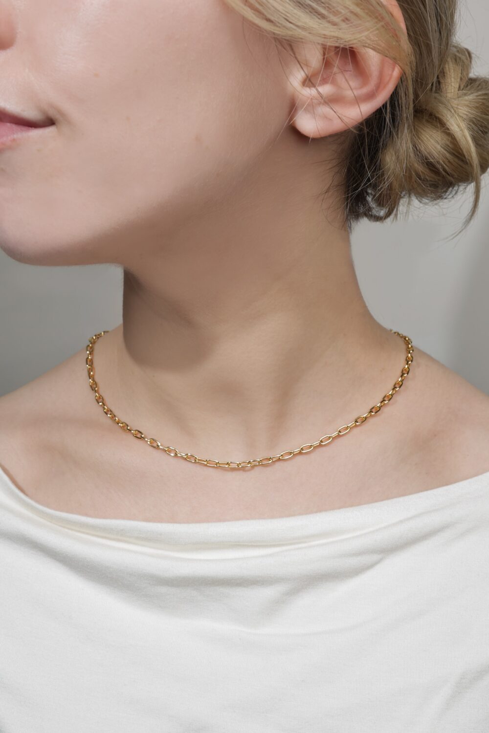 Paperclip necklace yellow gold