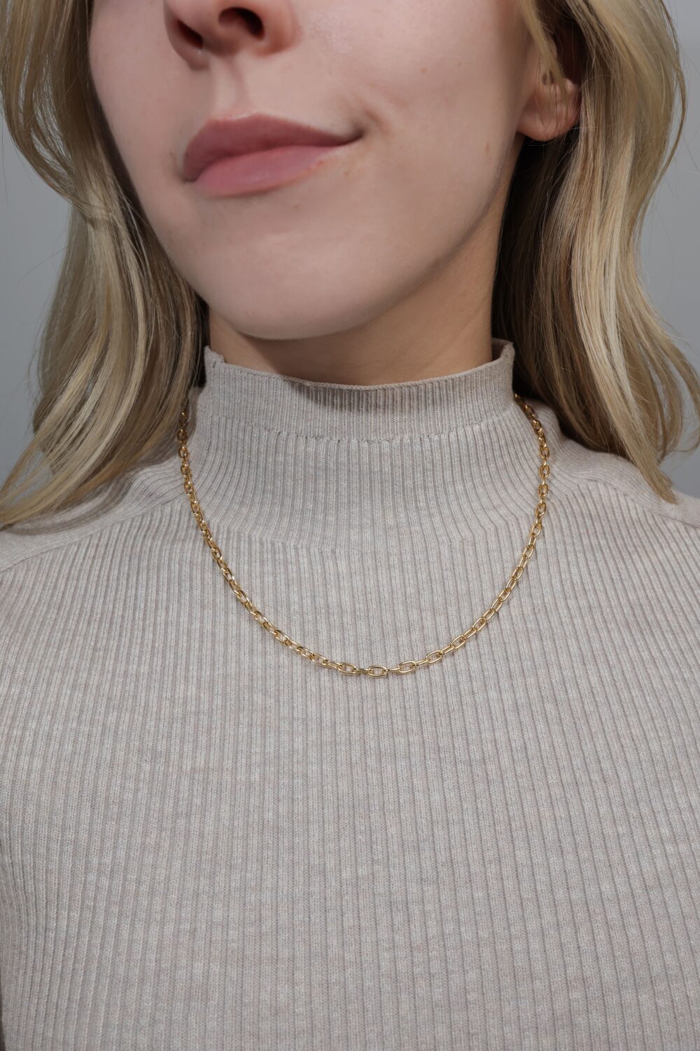 Paperclip necklace yellow gold