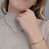 Paperclip necklace and bracelet yellow gold