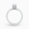 Radiant Diamond Ring with Hidden Halo and Accented Bridge