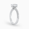 Radiant Diamond Ring with Hidden Halo and Accented Bridge