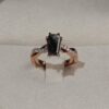 Salt and Pepper coffin cut diamond with rose gold accented band1