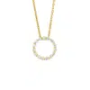 Small Circular Diamond Yellow Gold Pendant