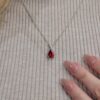 Synthetic Ruby Pendant with Accented Diamond Bail