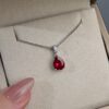 Synthetic Ruby Pendant with Accented Diamond Bail