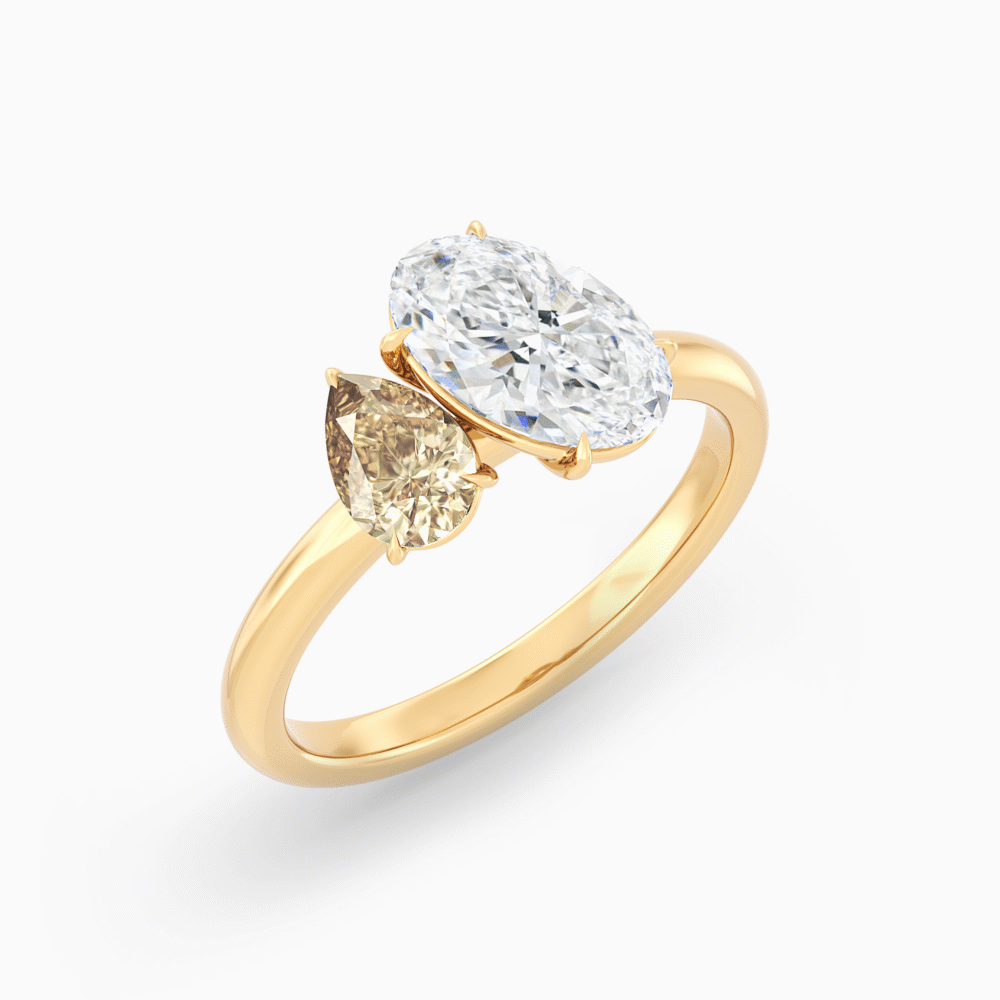 Champagne Diamond Toi et Moi Ring