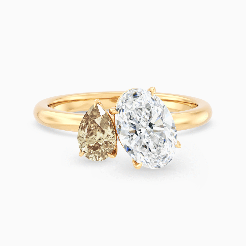 Champagne Diamond Toi et Moi Ring