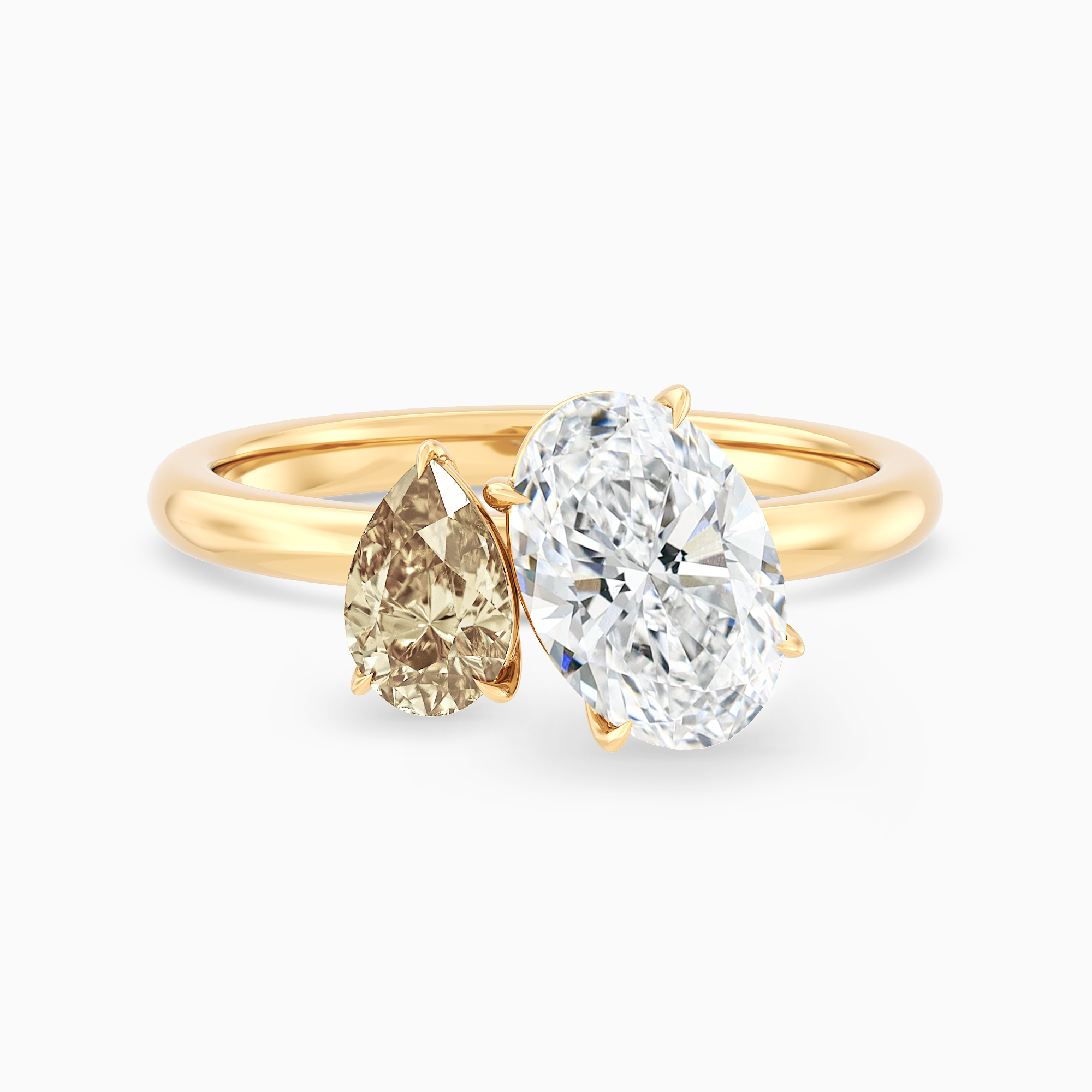 Champagne Diamond Toi et Moi Ring