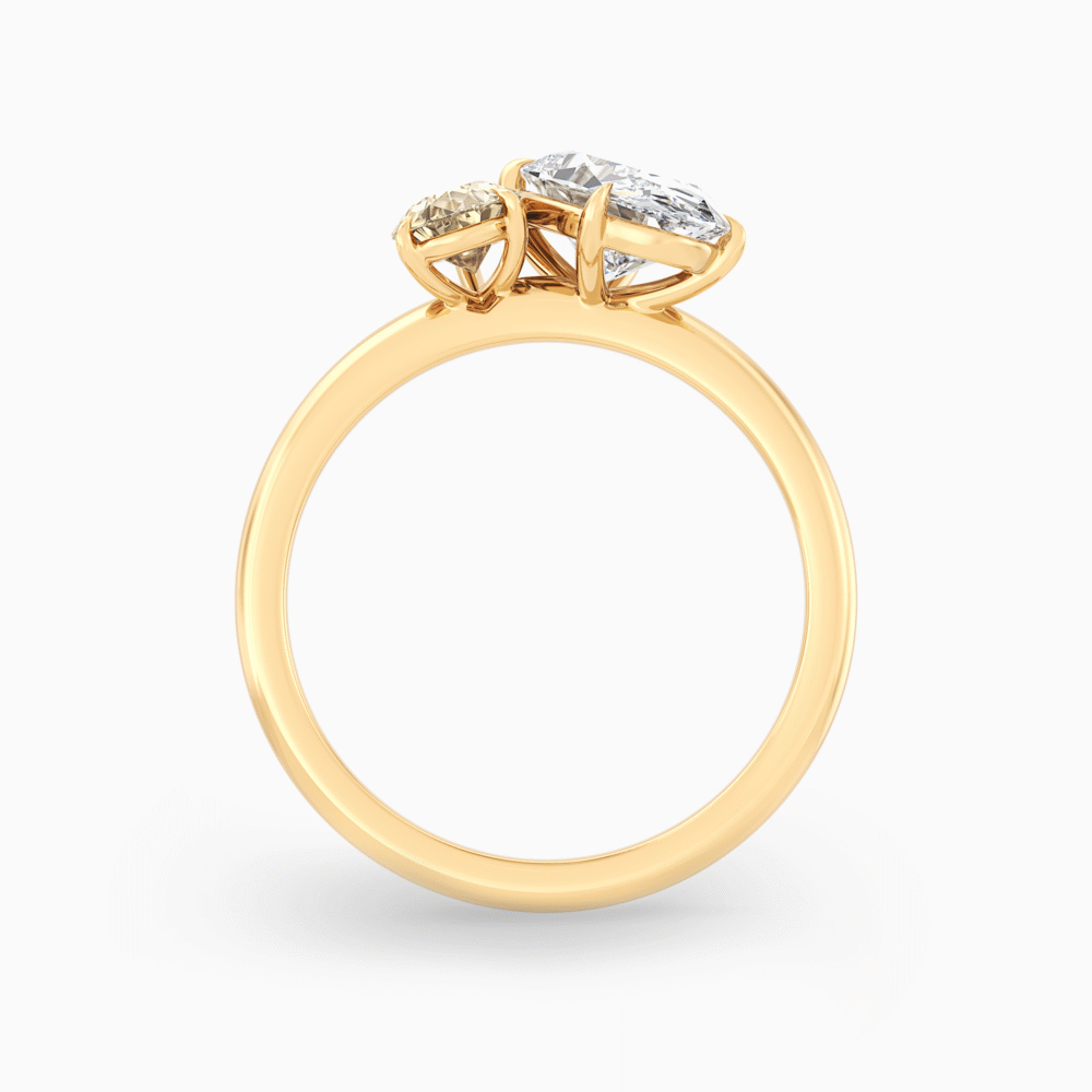 Champagne Diamond Toi et Moi Ring