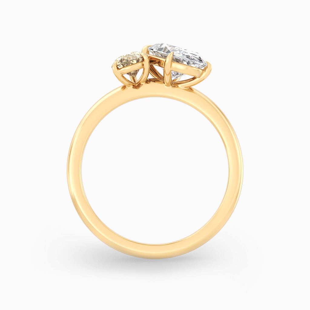 Champagne Diamond Toi et Moi Ring