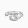 Toi et Moi Diamond Bypass Ring with Accented Band 3