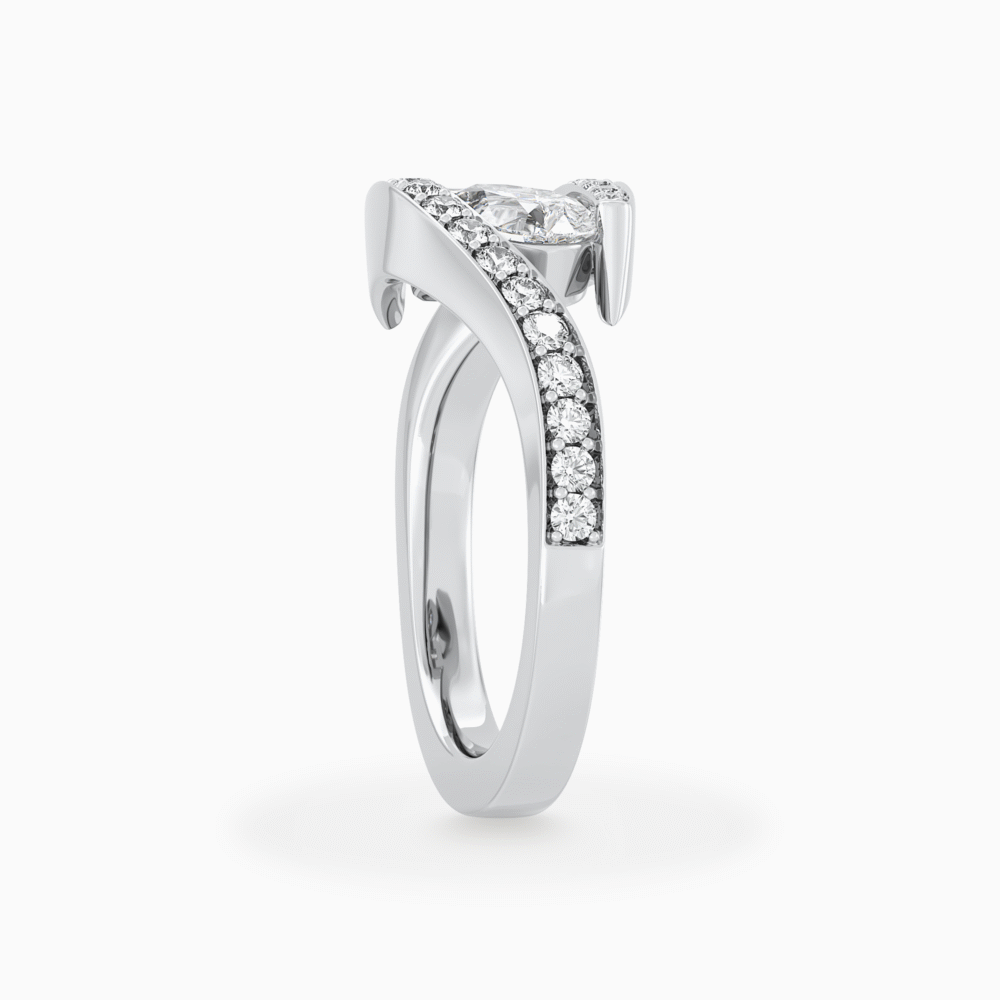 Toi et Moi Diamond Bypass Ring with Accented Band 4