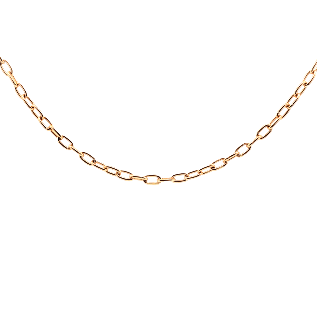 yellow gold paper clip chain