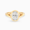 Cushion cut vintage ring split band yellow gold (1)