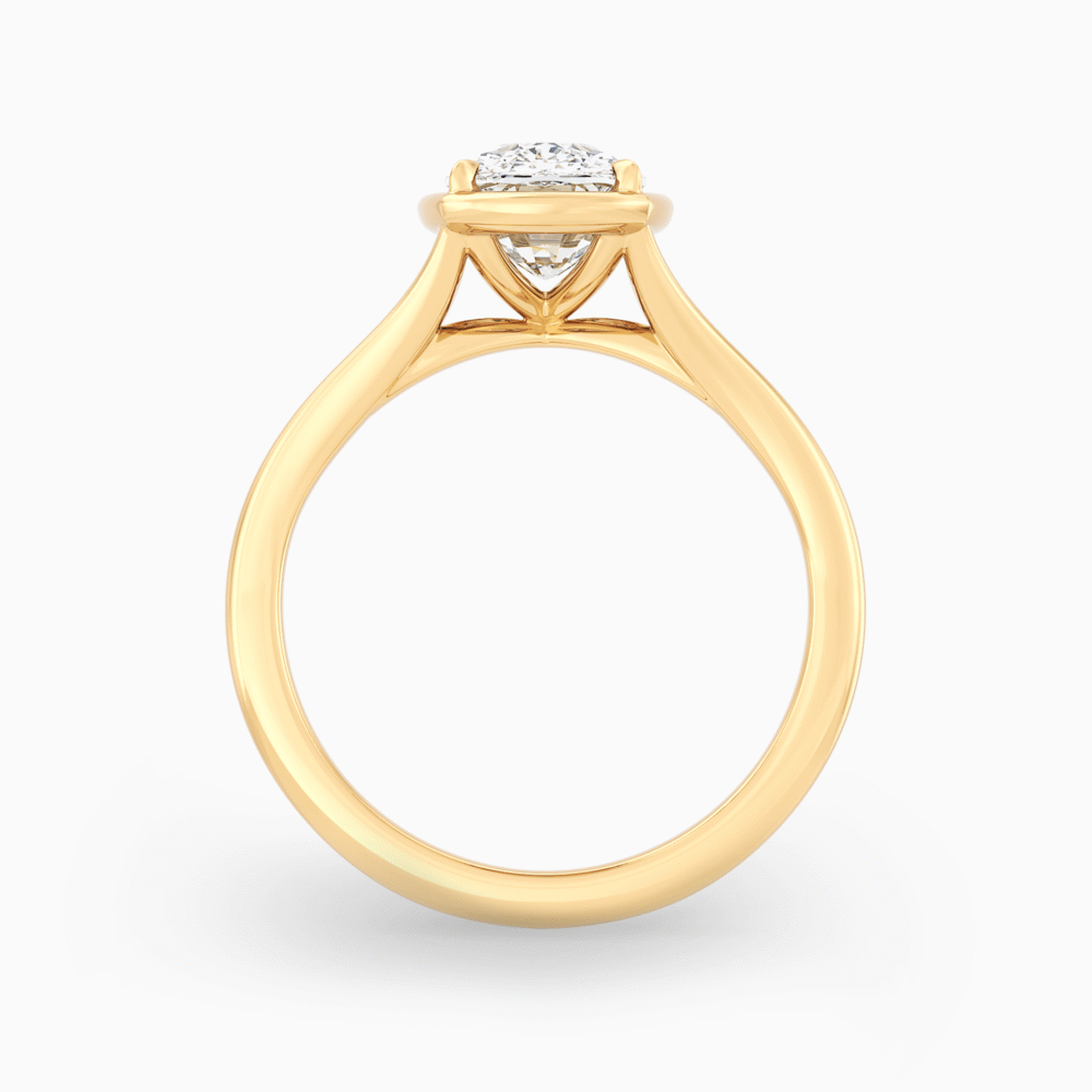 Cushion cut vintage ring split band yellow gold (1)