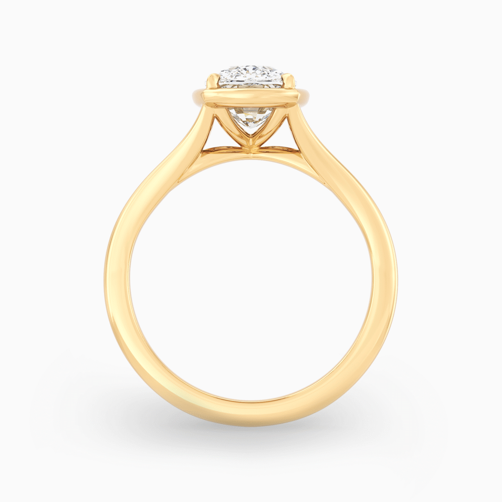 Cushion cut vintage ring split band yellow gold (1)