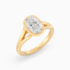 Cushion cut vintage ring split band yellow gold (1)