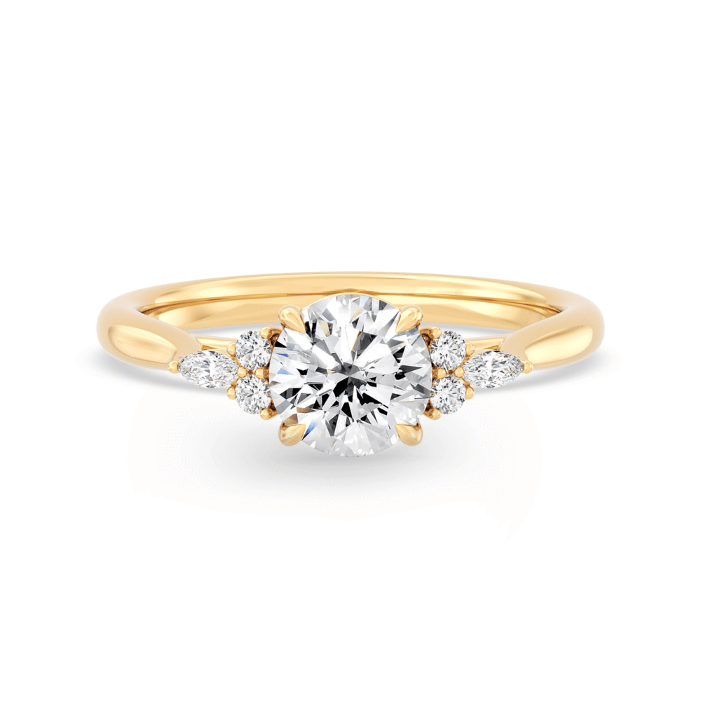 Cyathea Crest Round Yellow Gold