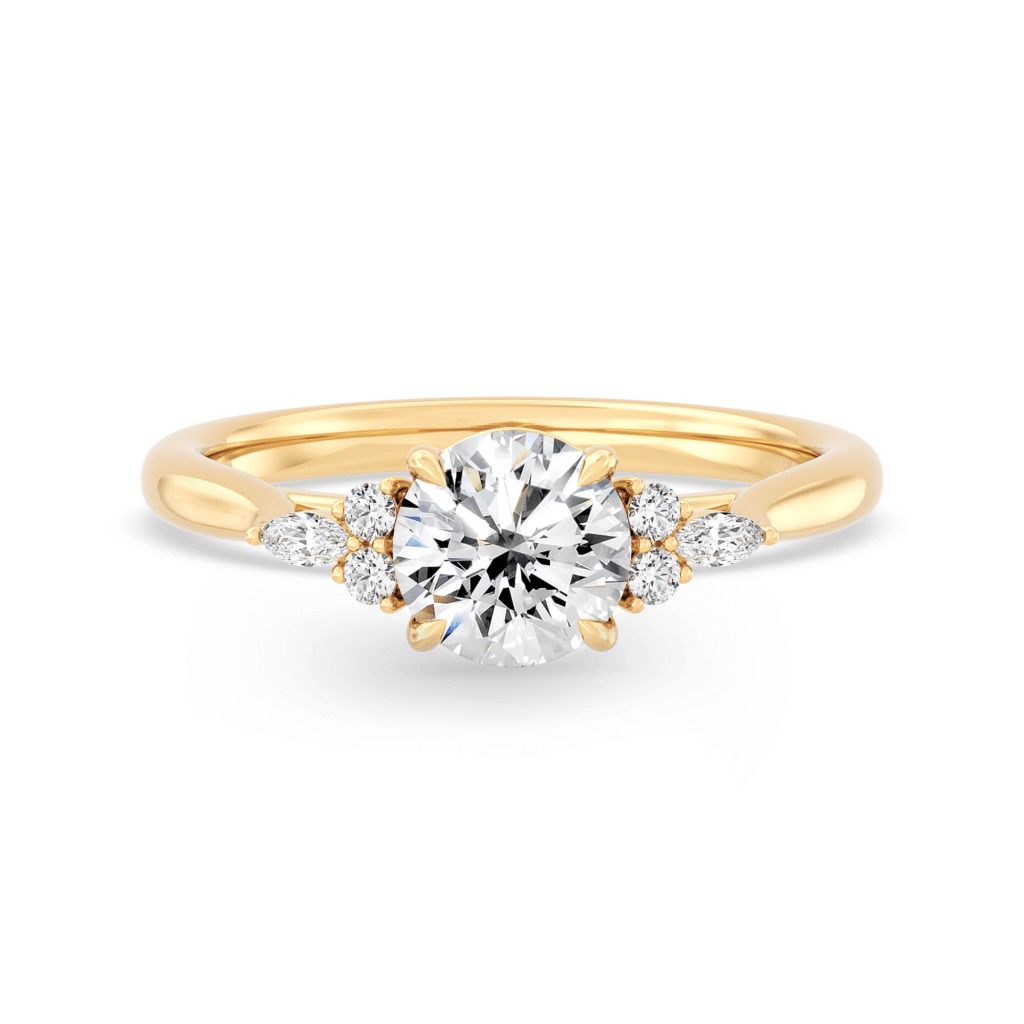 Cyathea Crest Round Yellow Gold