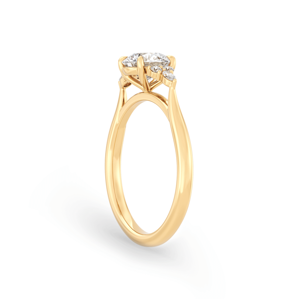 Cyathea Crest Round Yellow Gold