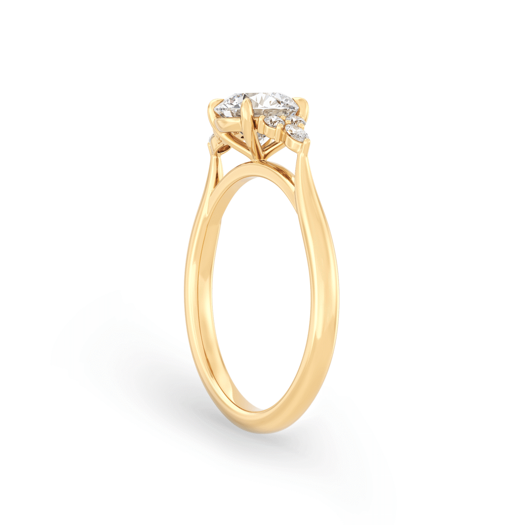 Cyathea Crest Round Yellow Gold