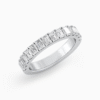 Emerald Cut Natural Diamond Wedding Ring in White Gold
