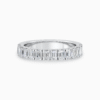 Emerald Cut Natural Diamond Wedding Ring in White Gold 4