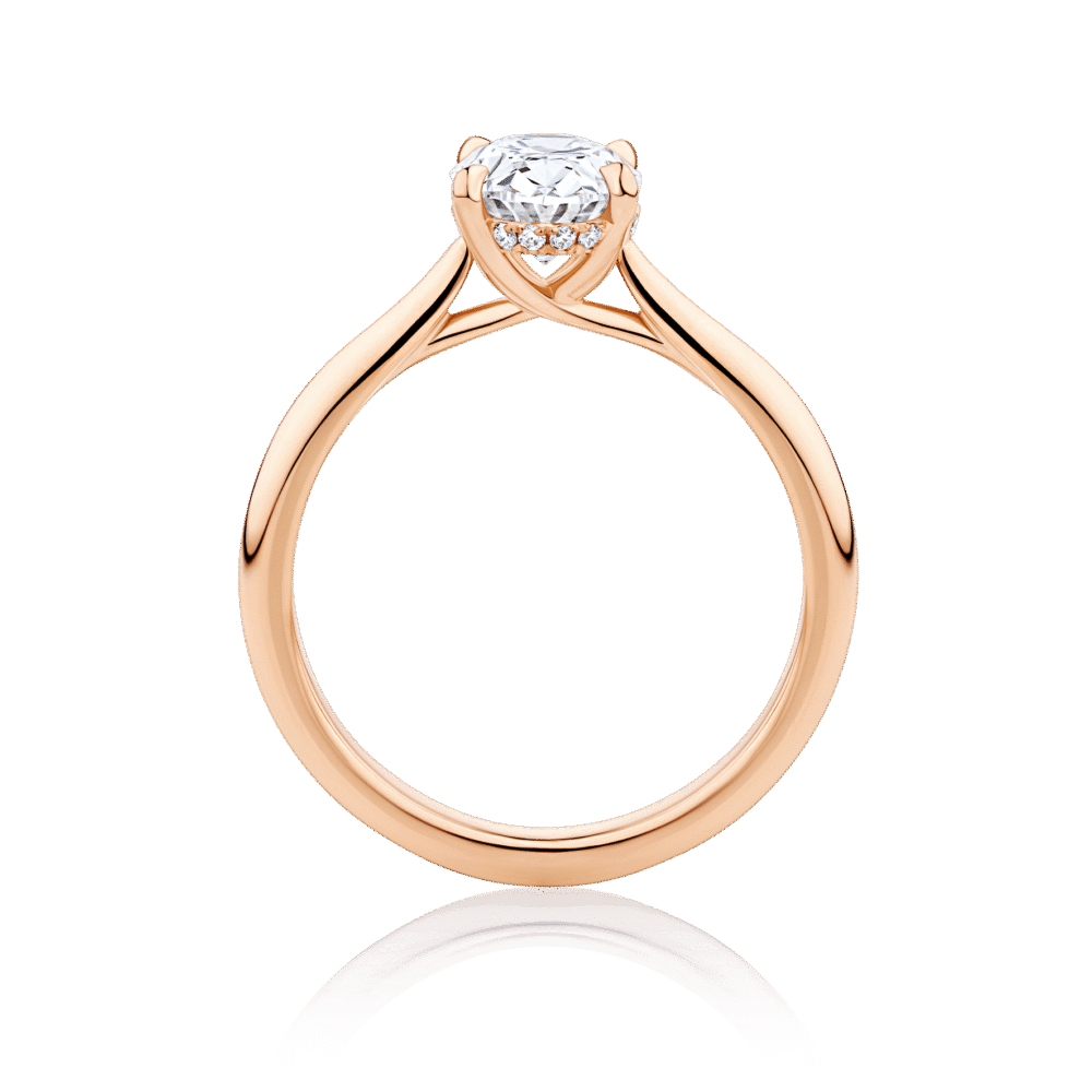 Gardenia Oval Hidden Halo Rose Gold