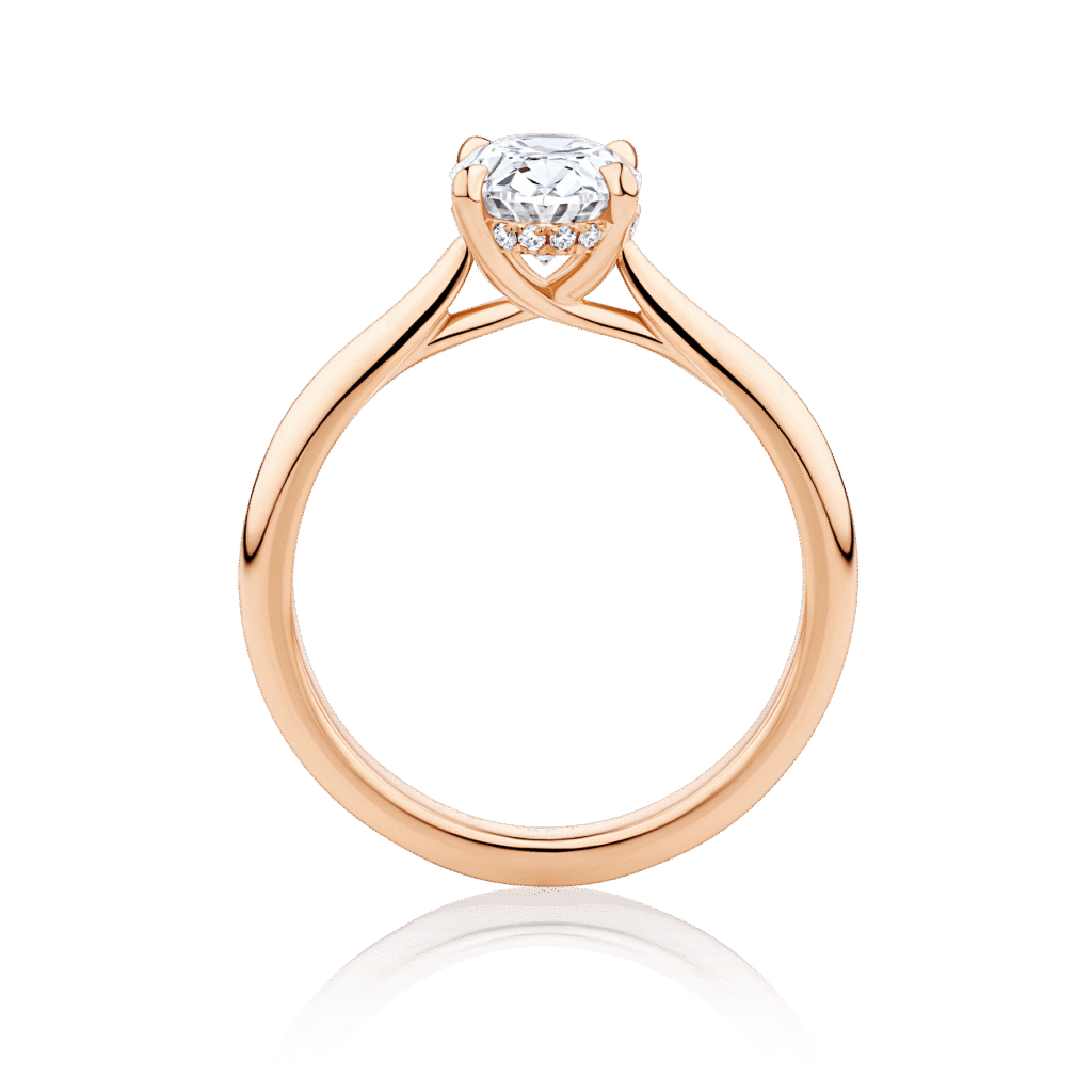 Gardenia Oval Hidden Halo Rose Gold