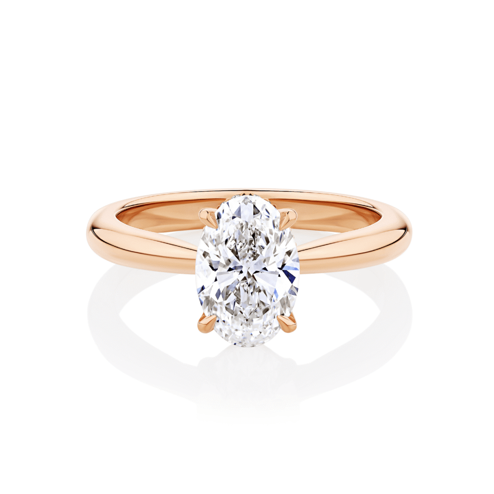 Gardenia Oval Hidden Halo Rose Gold