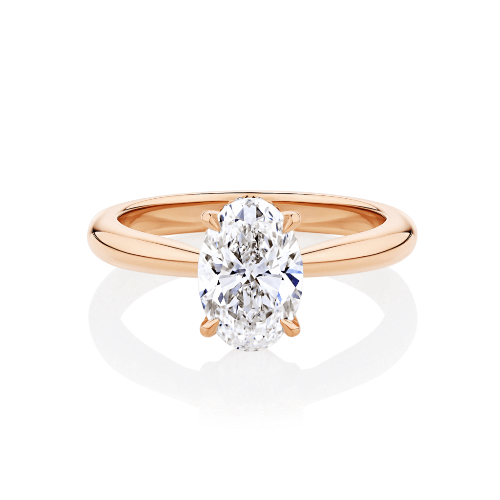 Gardenia Oval Hidden Halo Rose Gold
