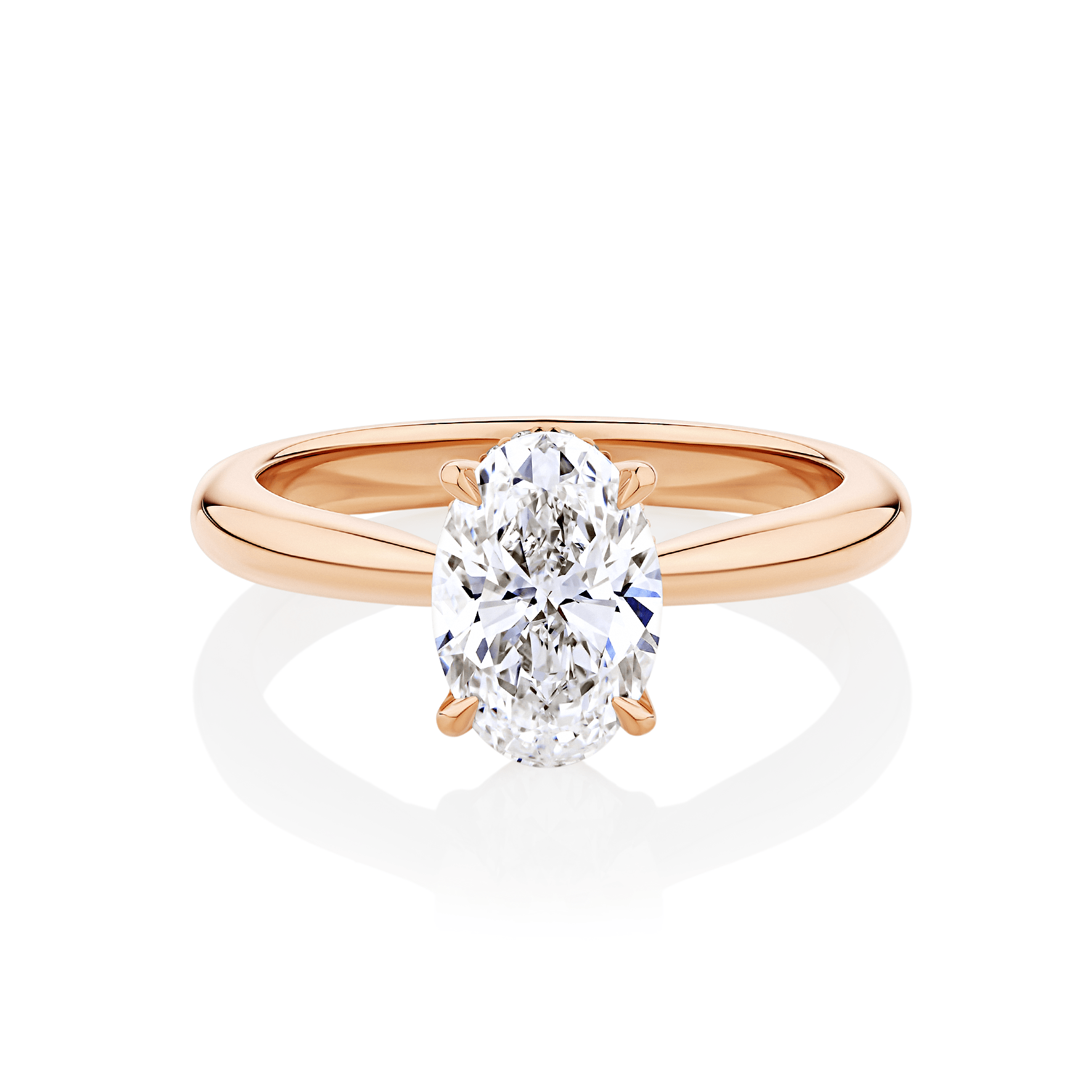 Gardenia Oval Hidden Halo Rose Gold
