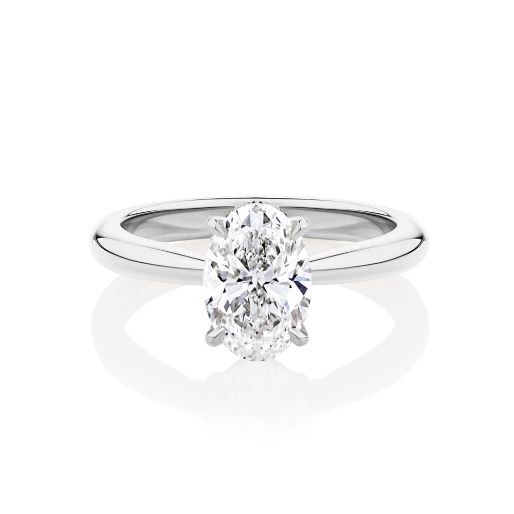 Gardenia Oval Hidden Halo White Gold