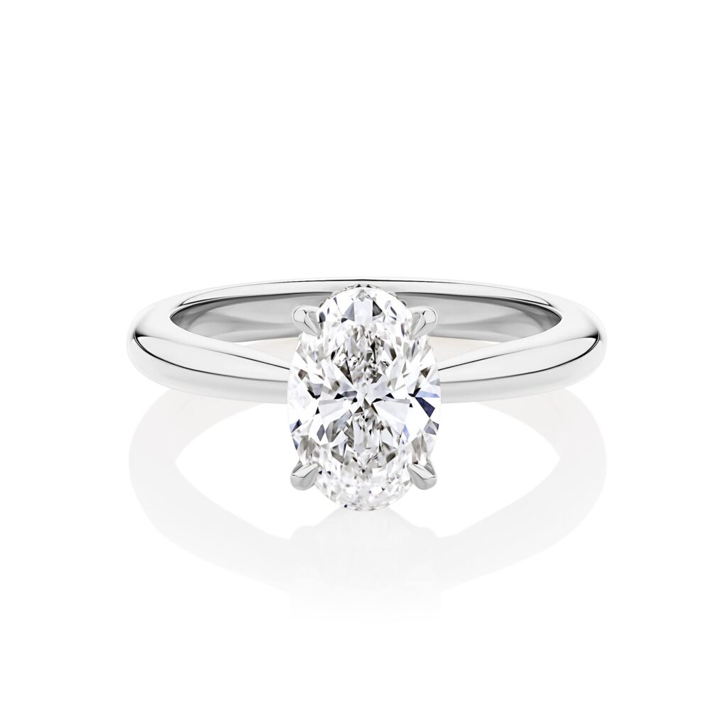 Gardenia Oval Hidden Halo White Gold