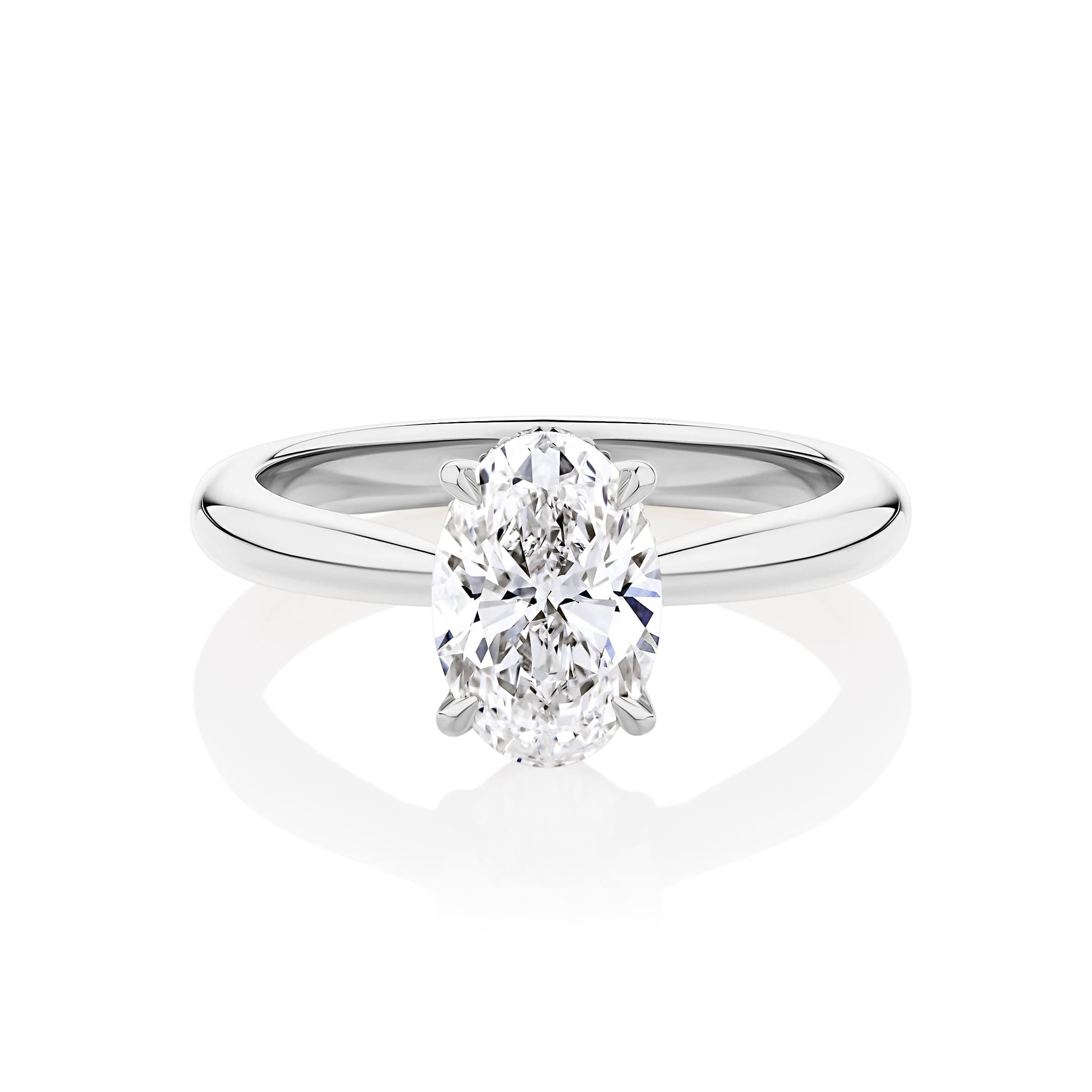 Gardenia Oval Hidden Halo White Gold