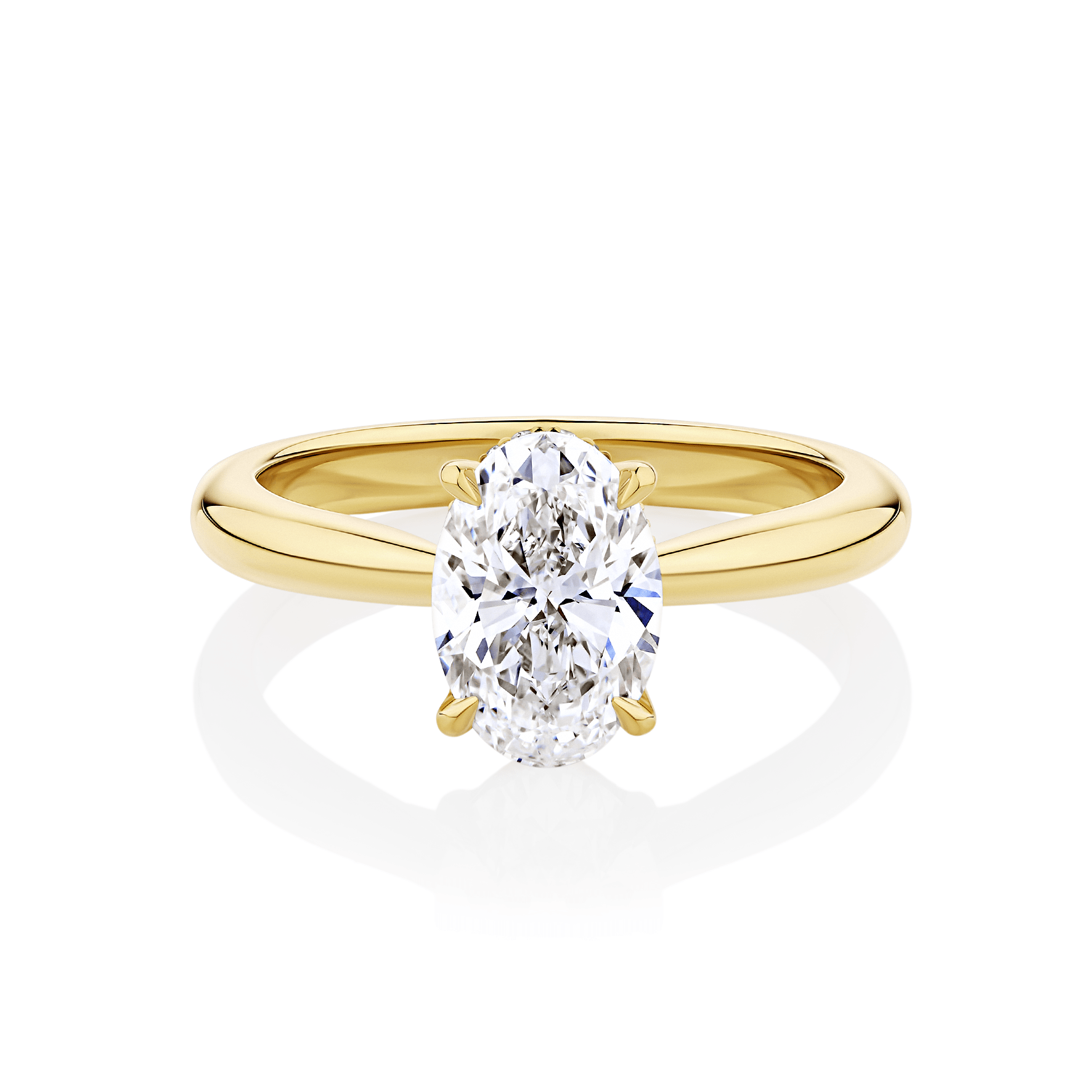 Gardenia Oval Hidden halo yellow gold