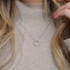 Small Circular Diamond White Gold Pendant