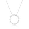 Small Circular Diamond White Gold Pendant