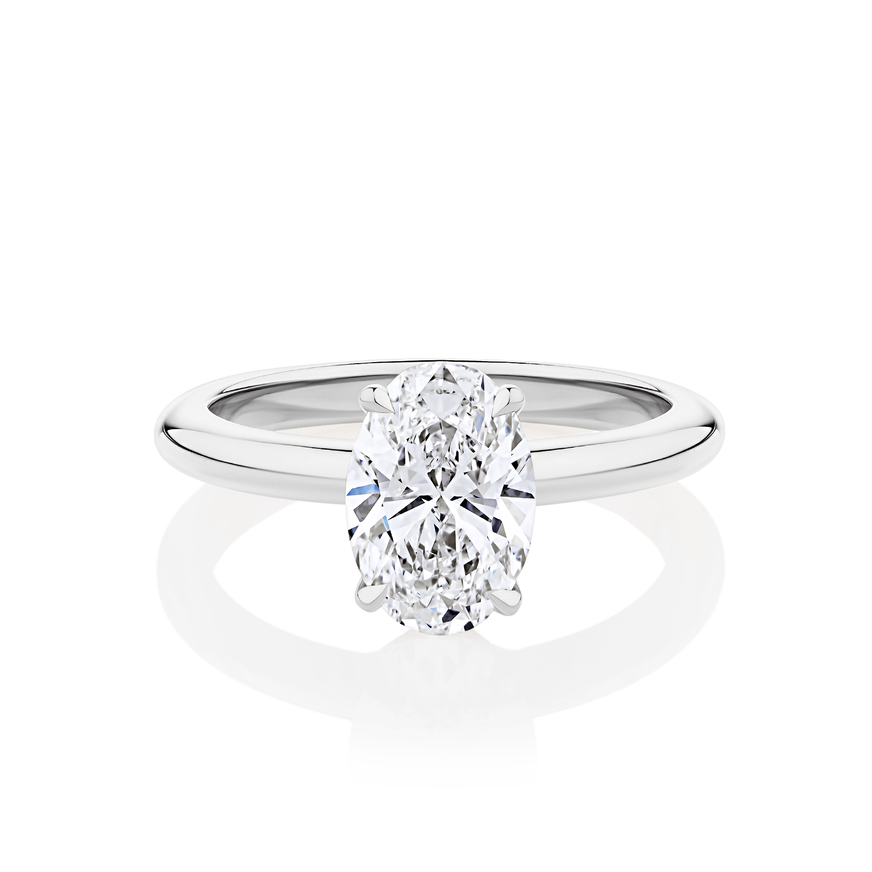 Waratah Oval Hidden halo white gold top
