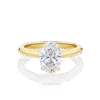 Waratah Oval Hidden halo yellow gold top