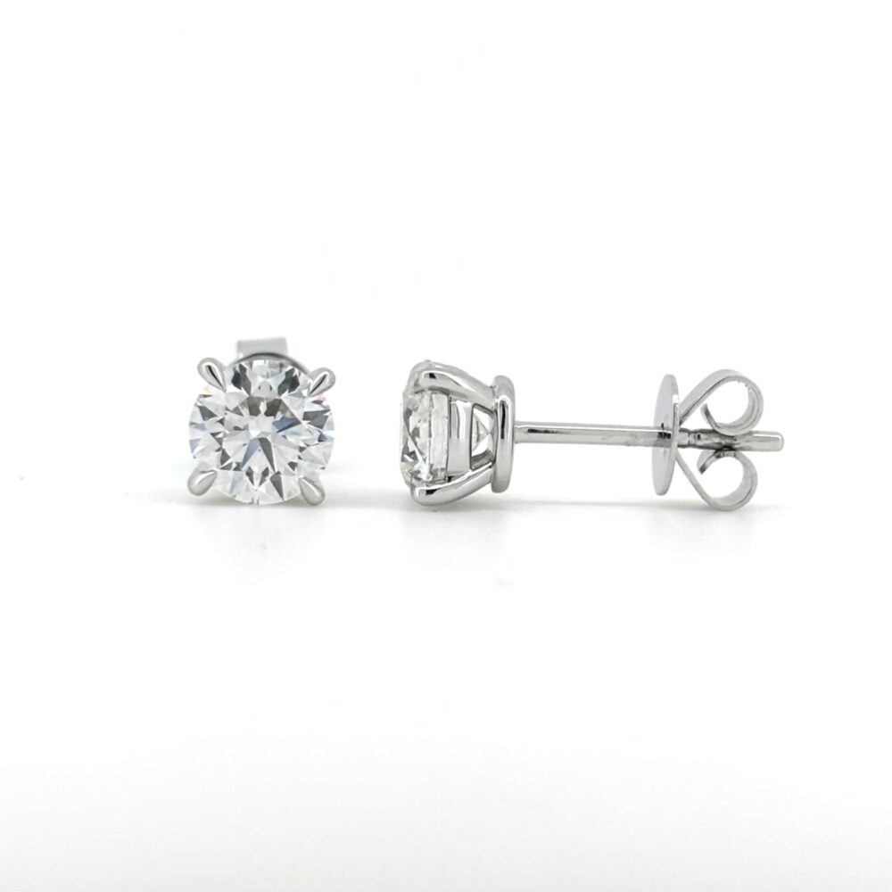 Diamond Solitaire Studs White Gold