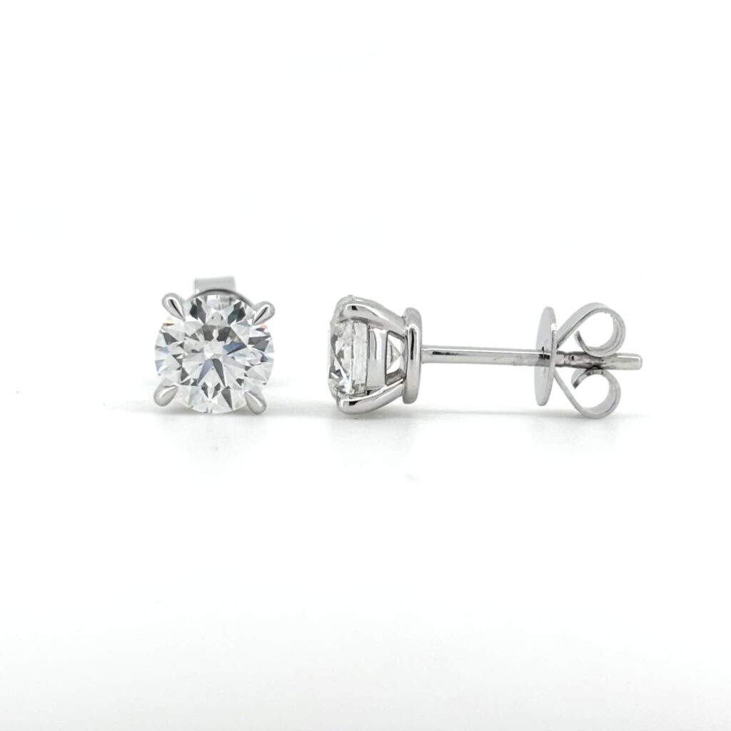 Diamond Solitaire Studs White Gold