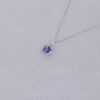 Cushion Cut Tanzanite and Diamond Pendant White Gold (2)