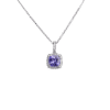 Cushion Cut Tanzanite and Diamond Pendant White Gold (2) Cushion Cut Tanzanite and Diamond Pendant White Gold (2)