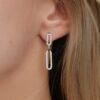 Diamond Paper Clip earrings white gold cropped