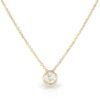 Yellow gold slider pendant natural diamond 0.19ct