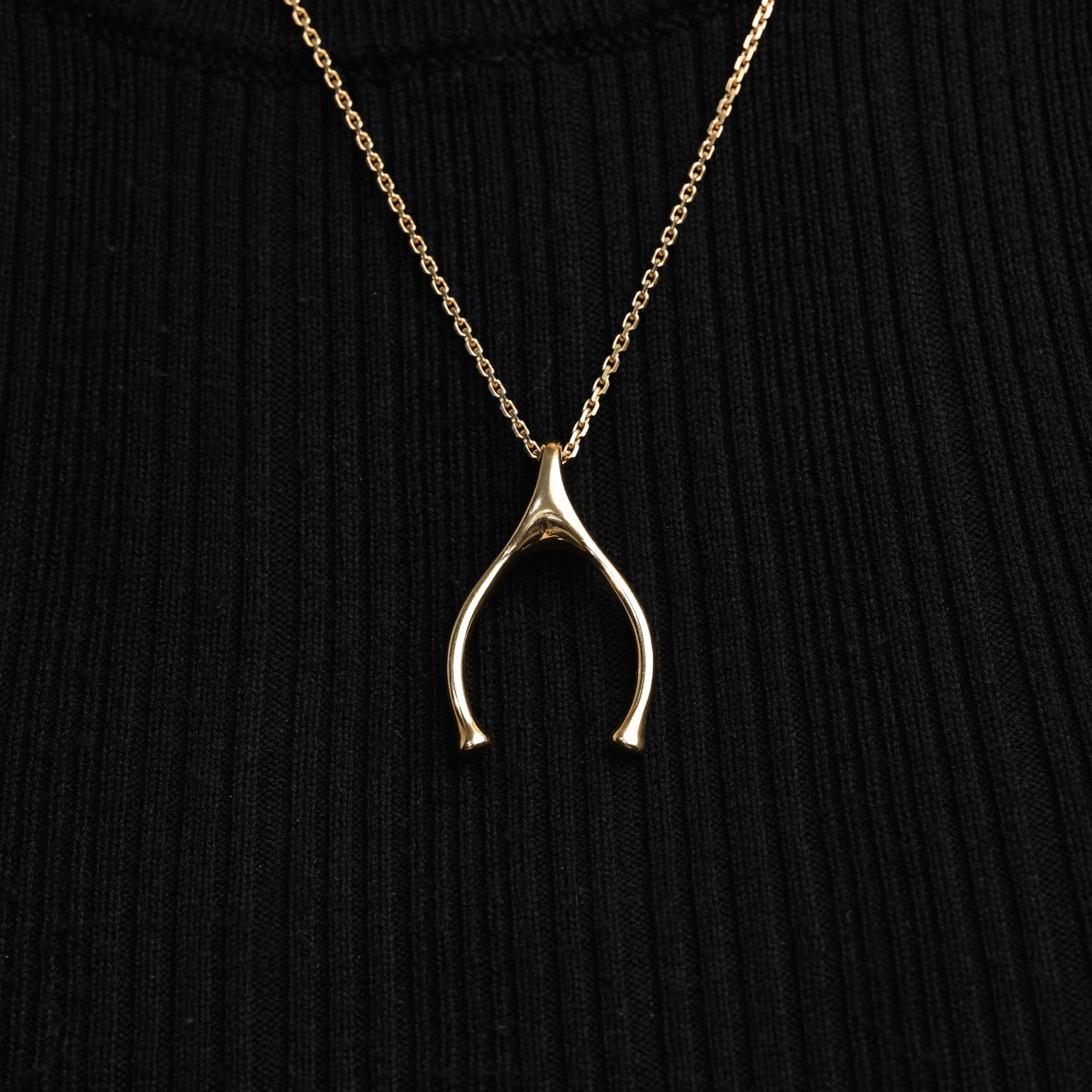 Wishbone ring keeper yellow gold