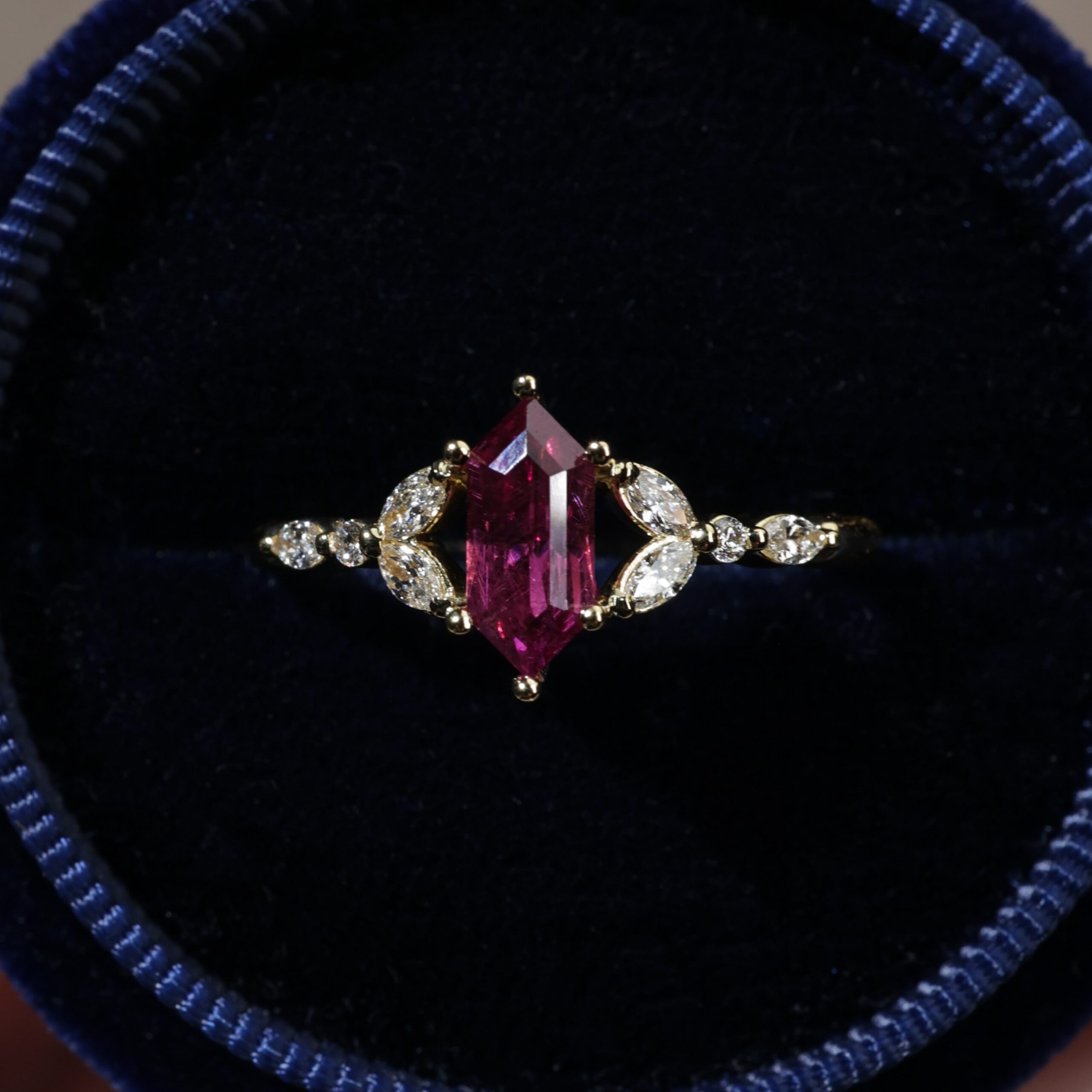 Umablite Garnet dress ring yellow gold lab diamonds 1 min scaled