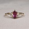 Umablite Garnet dress ring yellow gold lab diamonds 2 min