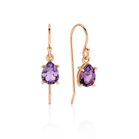 amethyst 9ct rose gold shepherd hooks